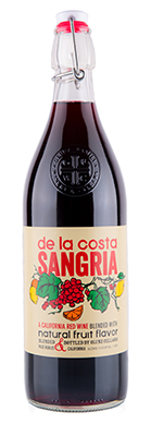 De La Costra brand red wine Sangria bottle front view with label