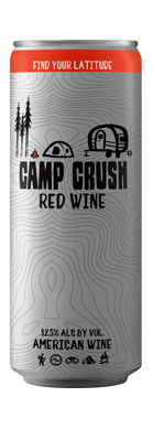 Can of Camp Crush Red Wine front view with label showing