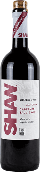 Shaw Organic brand front view of Cabernet Sauvignon wine bottle including wine label