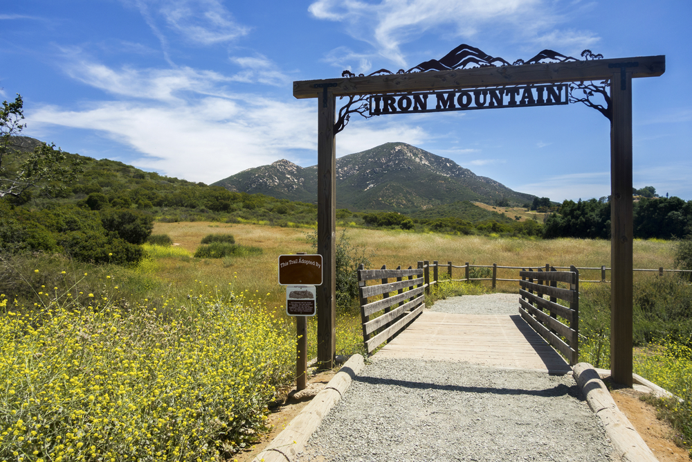 Entrance to Iron Mountain Trail in Poway, California