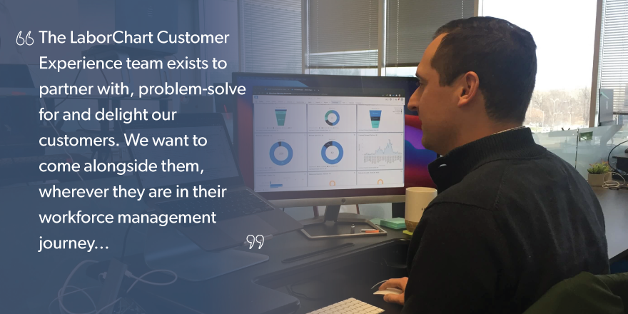 A quote overlying an image of Jared Schnefke, Director of Customer Experience.