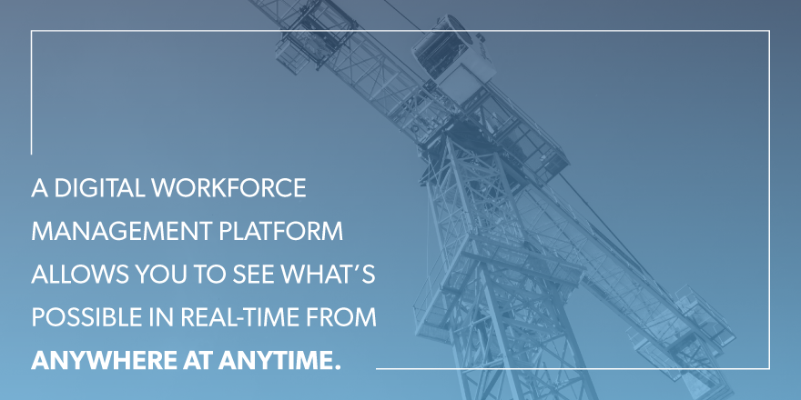 A digital workforce management platform allows you to see what's possible in real-time from anywhere at anytime.