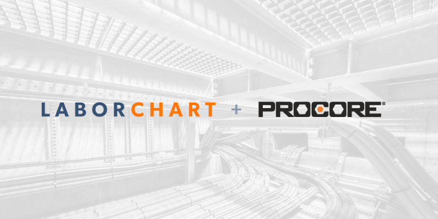 LaborChart, the leading workforce management platform. And Procore the construction project management platform integration graphic.