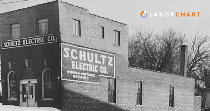 Schultz Electric contractor first ever building.
