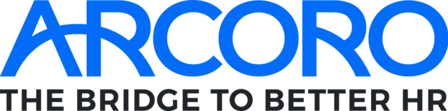 Arcoro’s logo reads “Arcoro” in blue with “The Bridge to Better HR” in black below.