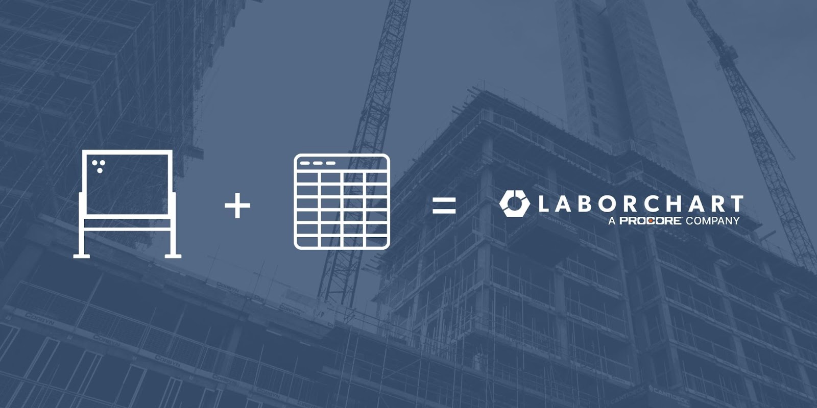 A whiteboard and schedule; LaborChart, a Procore Company