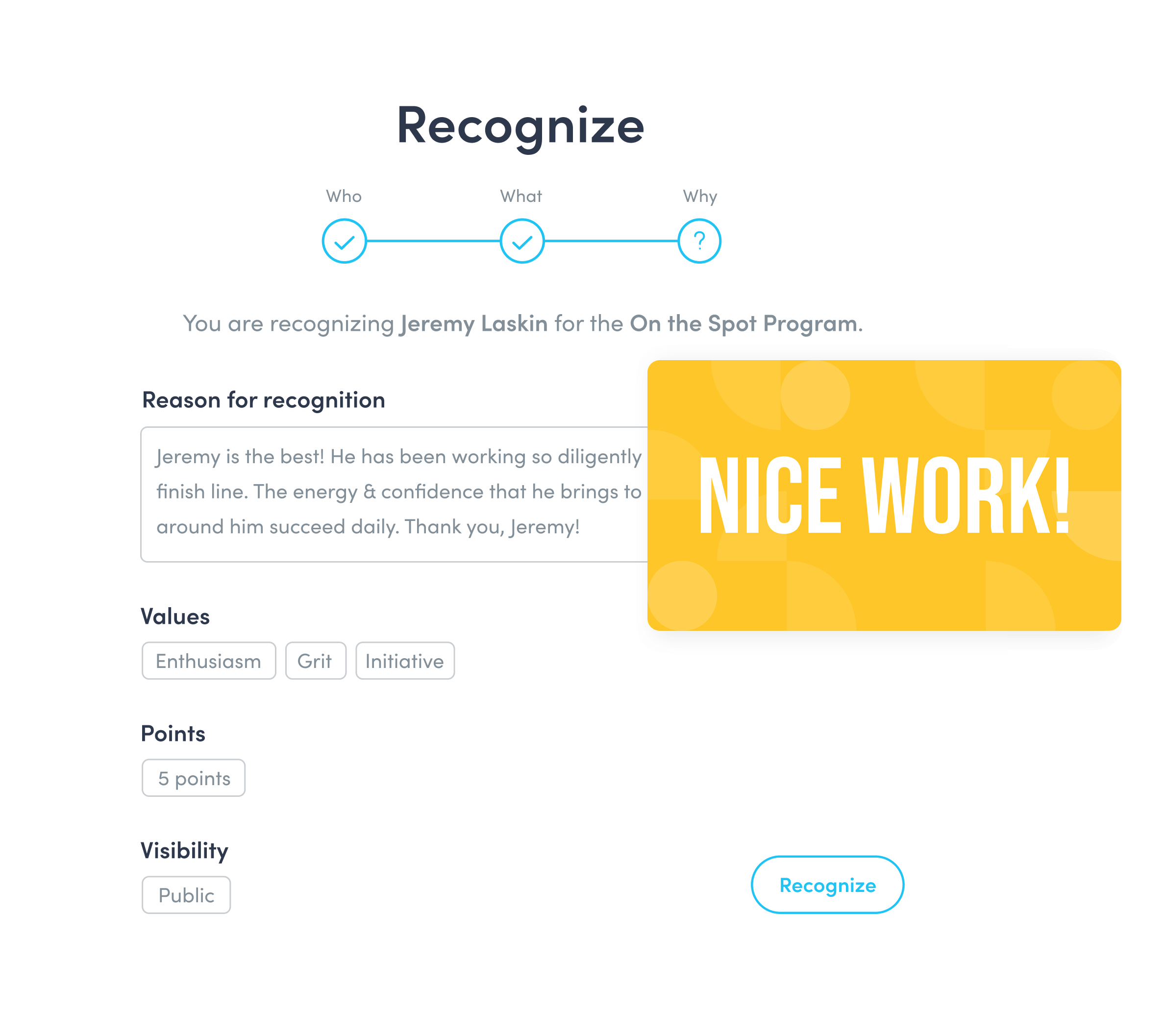 Simple flexible all in one recognition awardco