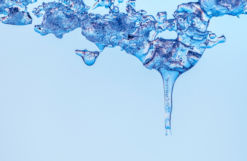 Water forming into an icicle
