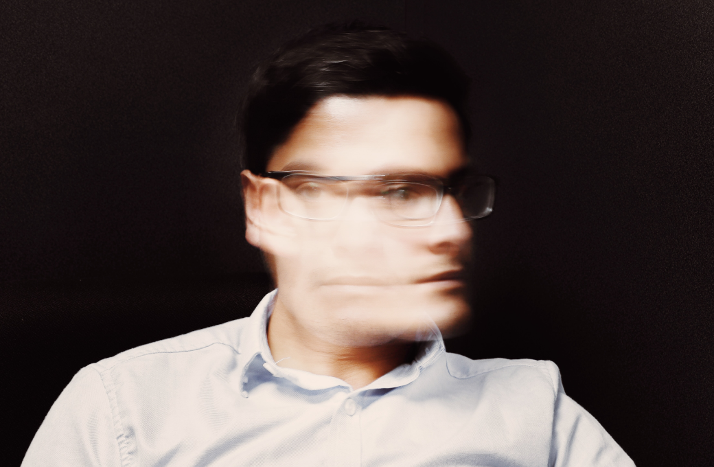 Blurry profile shot of a man
