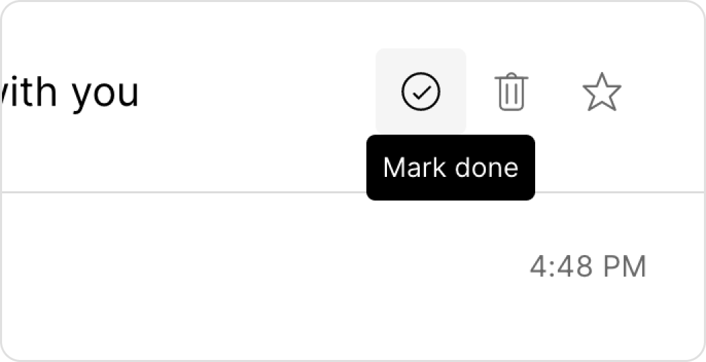 Mark an email as done in Unicycle Inbox