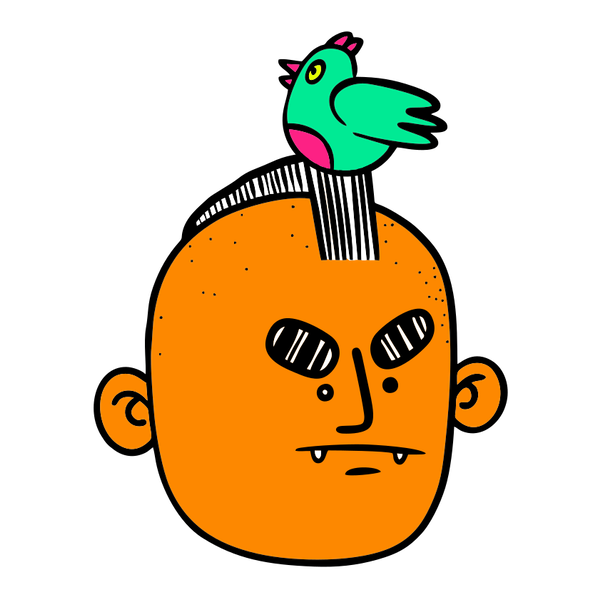 guy with spike and bird