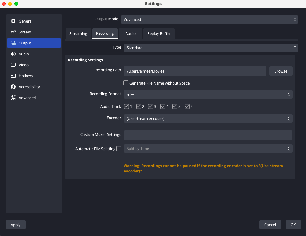 Optimizing settings on OBS for recording separate audio tracks