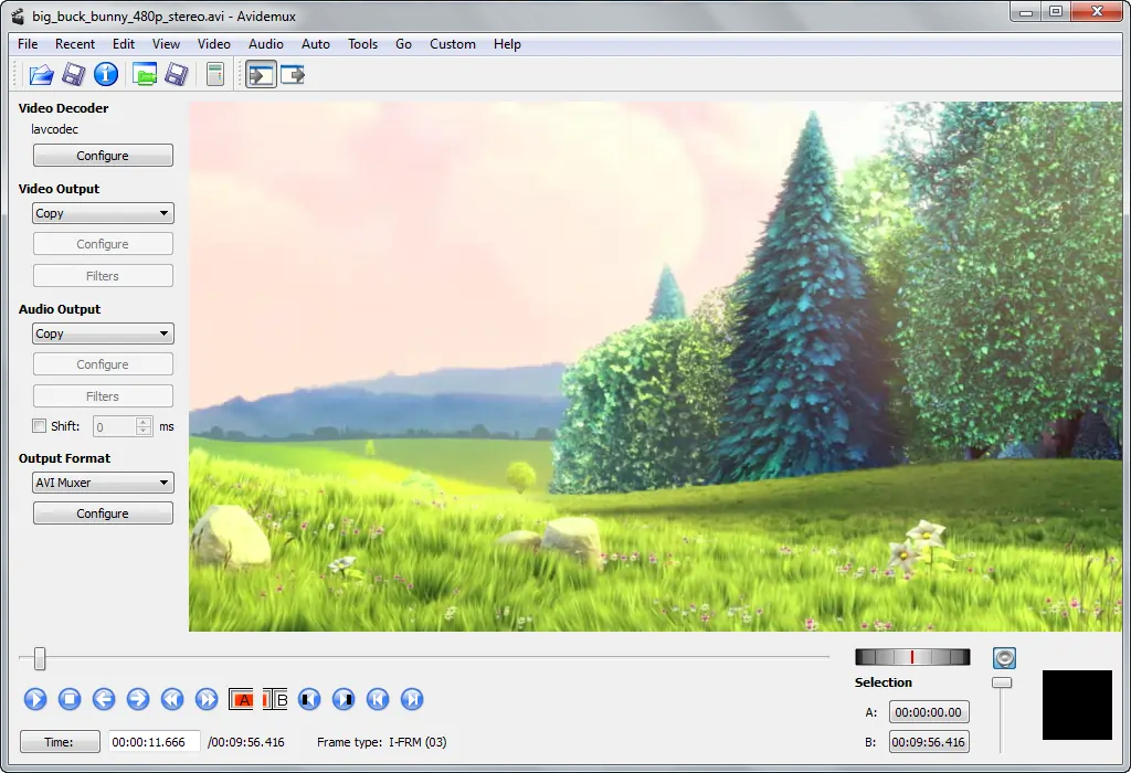 Avidemux free video editing software