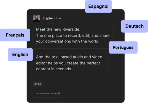 riverside video and audio transcription app