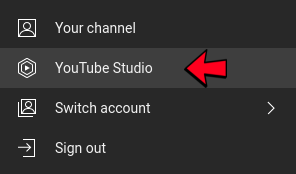 Going to your YouTube studio to transcribe a video