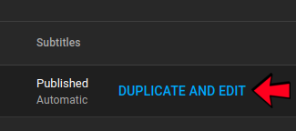 Creating a transcription duplicate of a YouTube video in YouTube studio