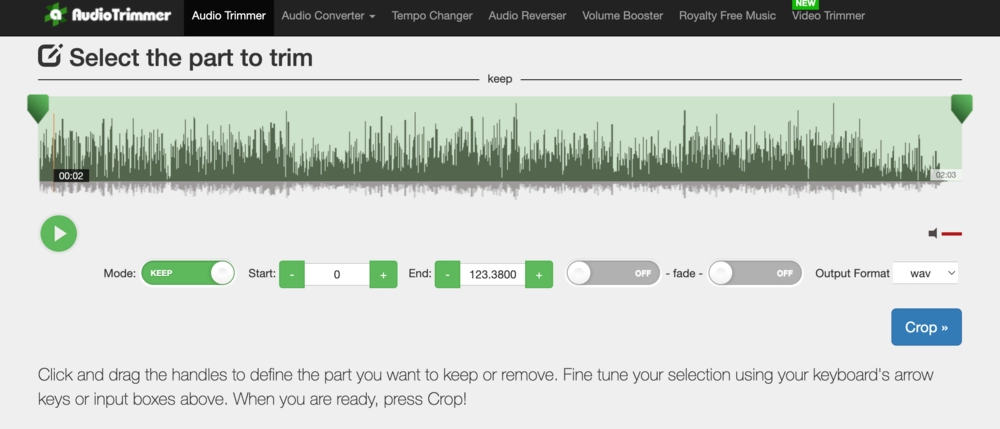 Audio Trimmer online