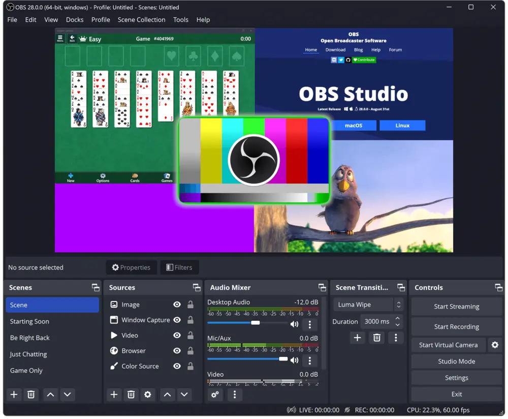 OBS screen recording software for Mac