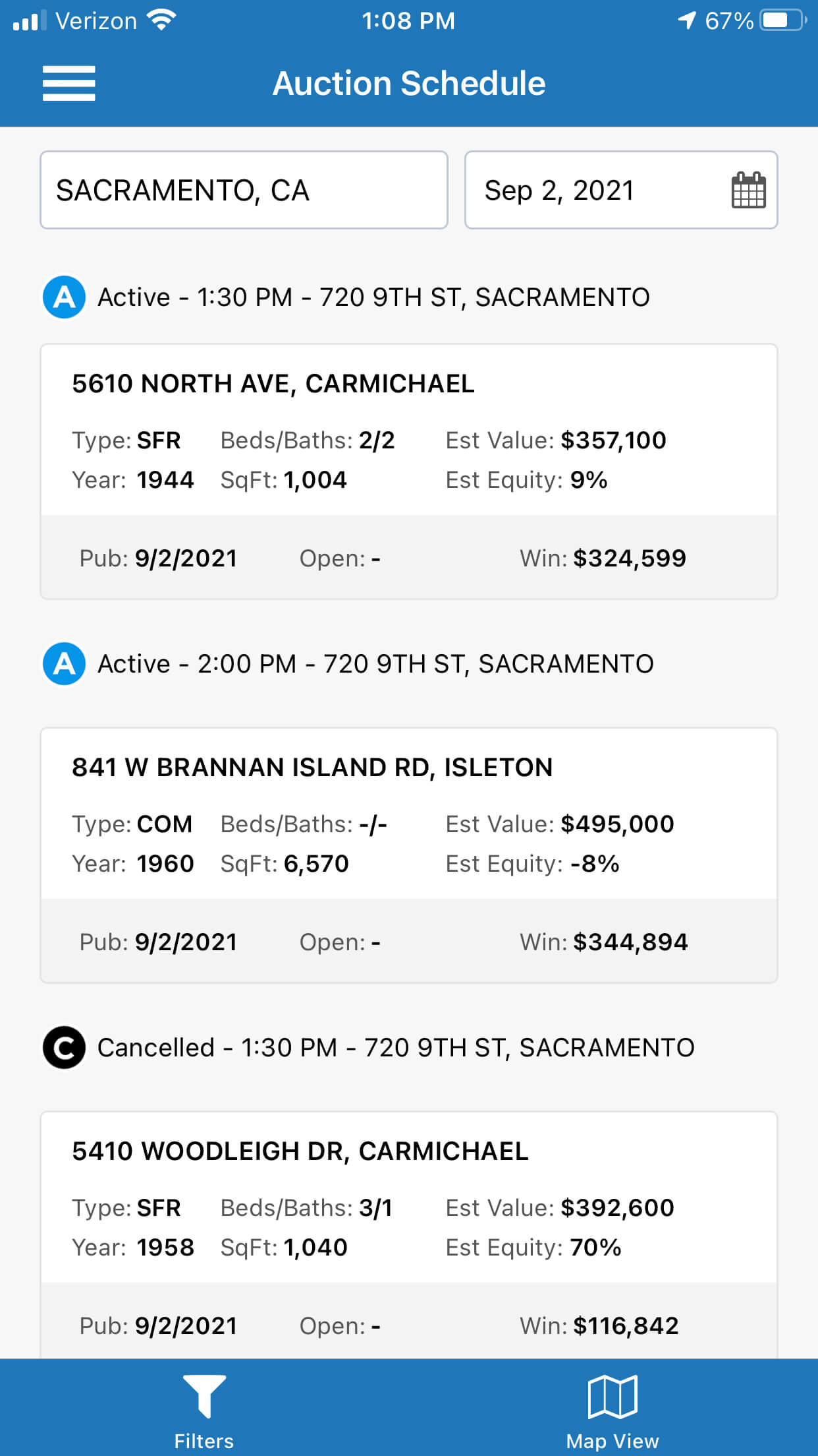 Find real estate foreclosure auctions