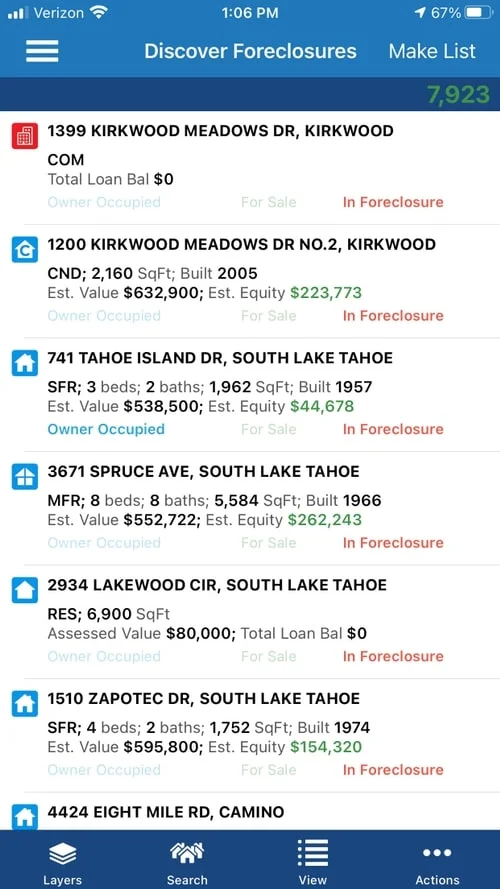 Discover lists of foreclosures in your area