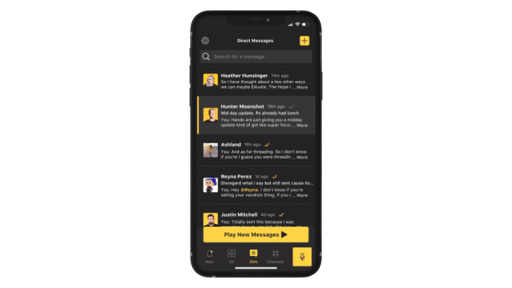 Threading messages via mobile app