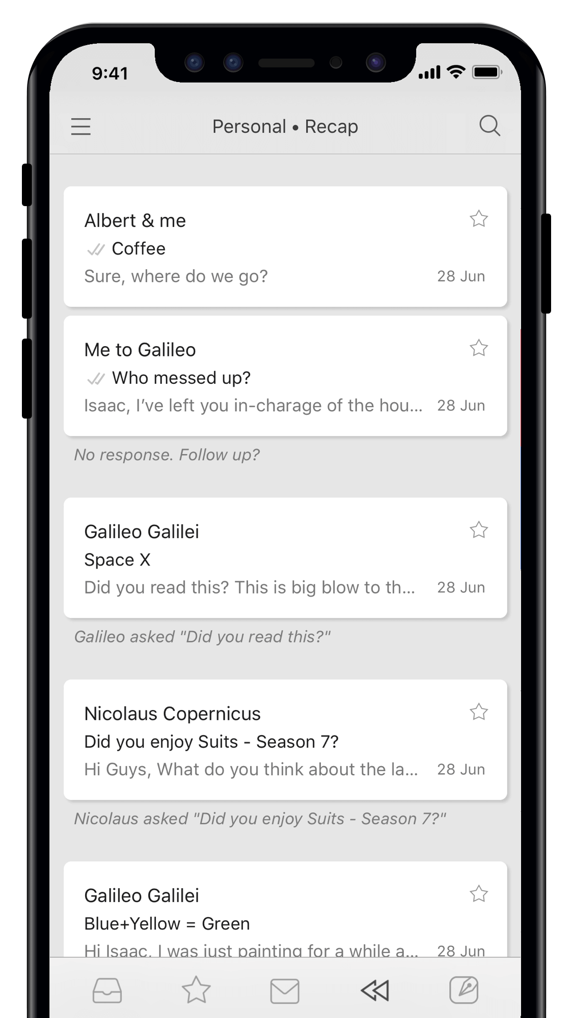 Newton's mobile dashboard.