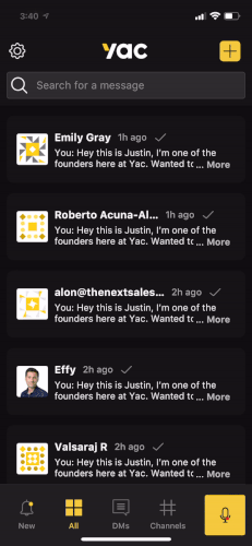 Navigating to another profile in the mobile app