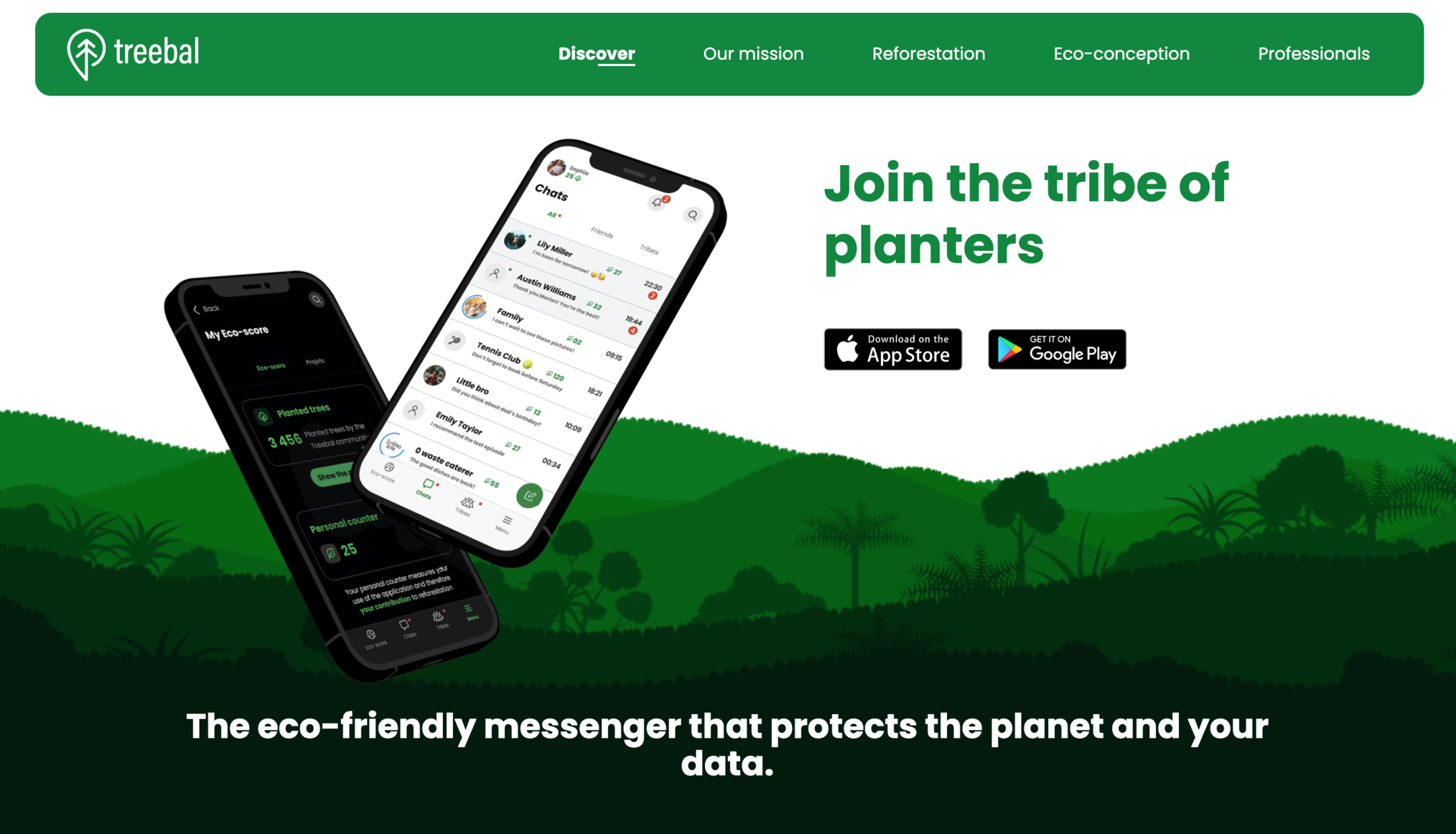 Treebal home page screenshot