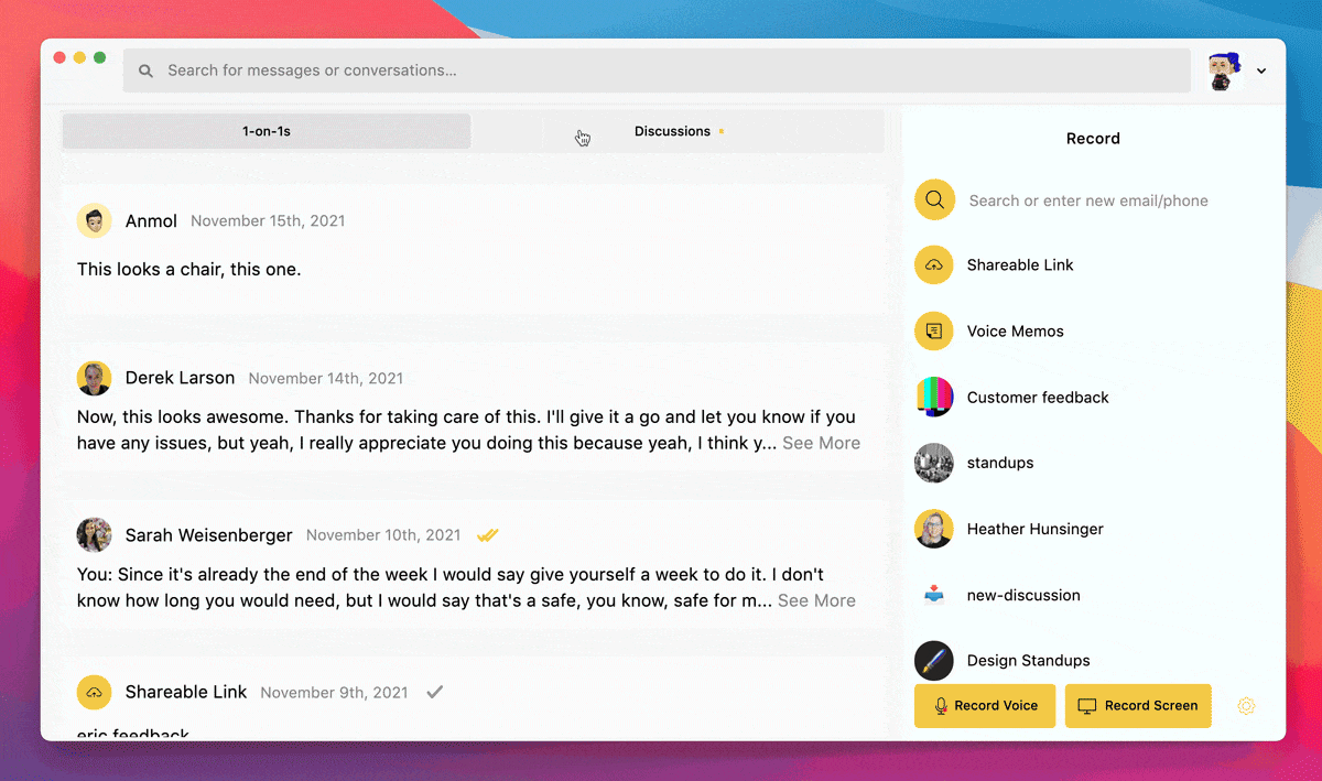Sending quick replies in Yac