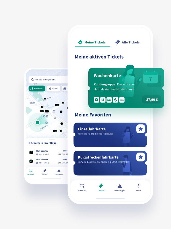 Screen Designs of the RMV App showing Tickets.