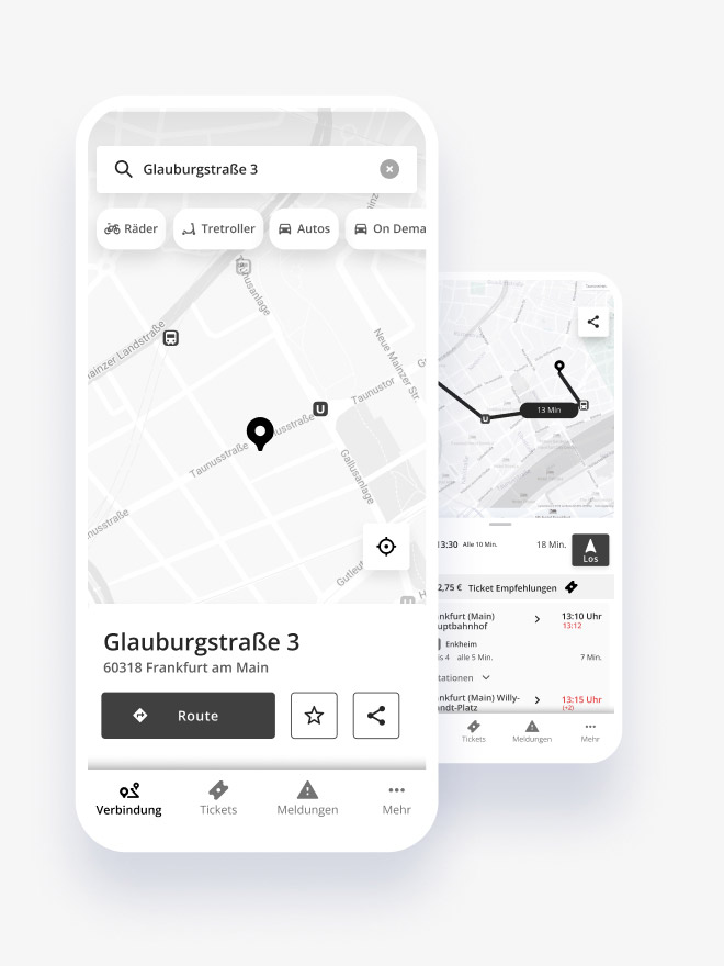 Wireframes of the RMV App.
