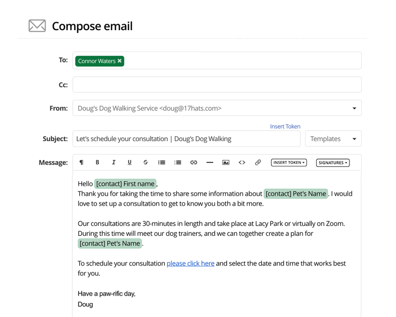 17hats Outgoing Email Feature