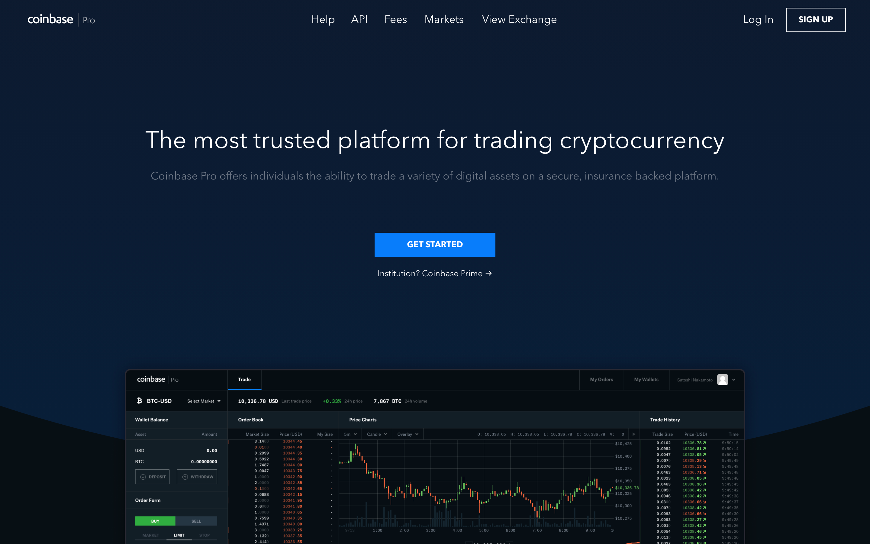 Coinbase Pro Trading Platform