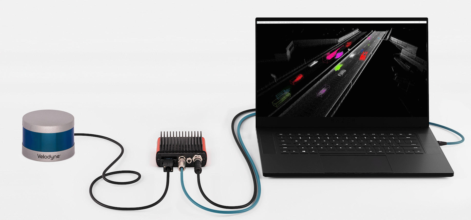 Connecting Velodyne LiDAR VLP-16 Puck to Augmented LiDAR Box from Outsight