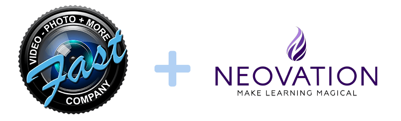 The Fast Company logo and the Neovation logo with a plus sign in the middle of the two logos.