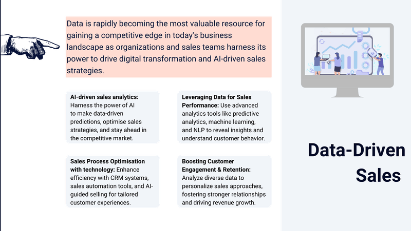 AI-driven Sales: Harness AI, data insights, technology, and personalisation for market success.