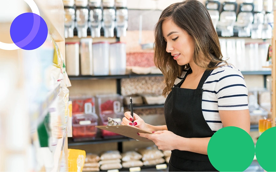 A restaurant employee is conducting inventory management.