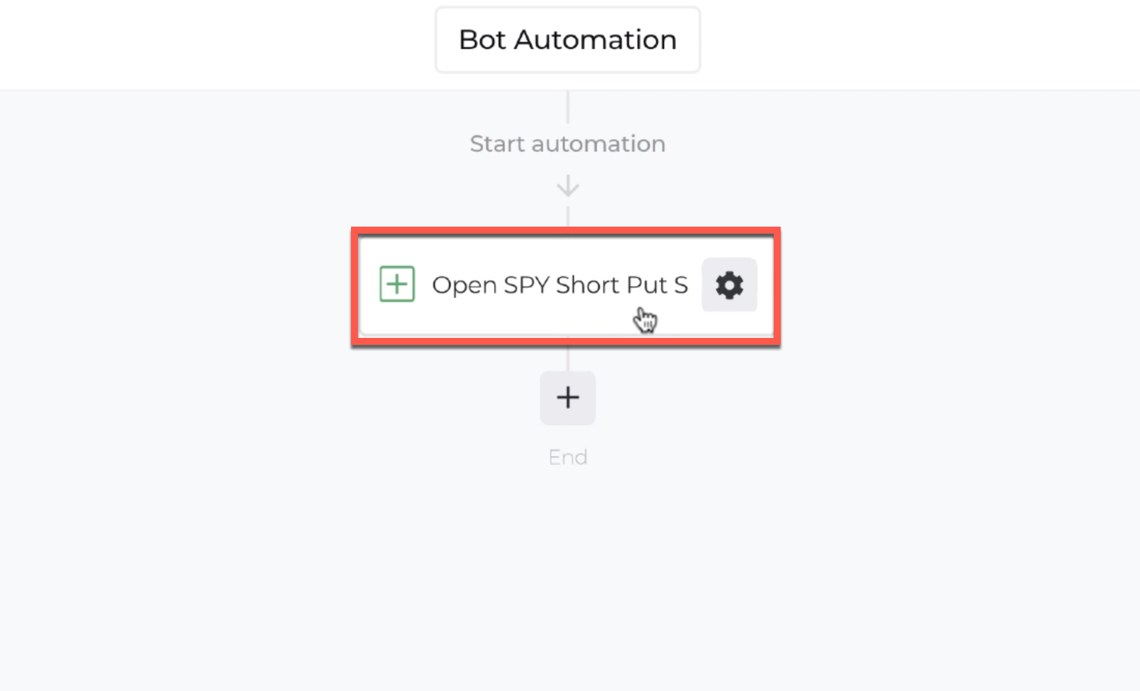 Screenshot highlighting selecting an action recipe in the automation editor