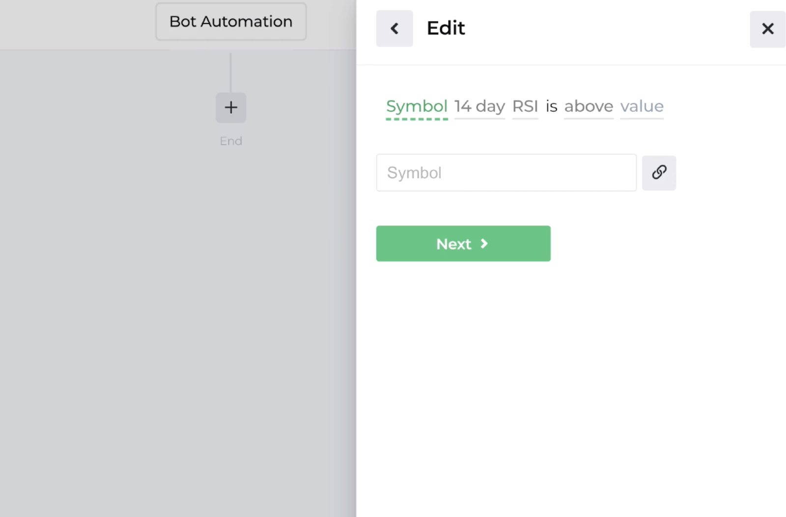 Screenshot displaying the decision recipe for evaluating underlying symbol indicator properties