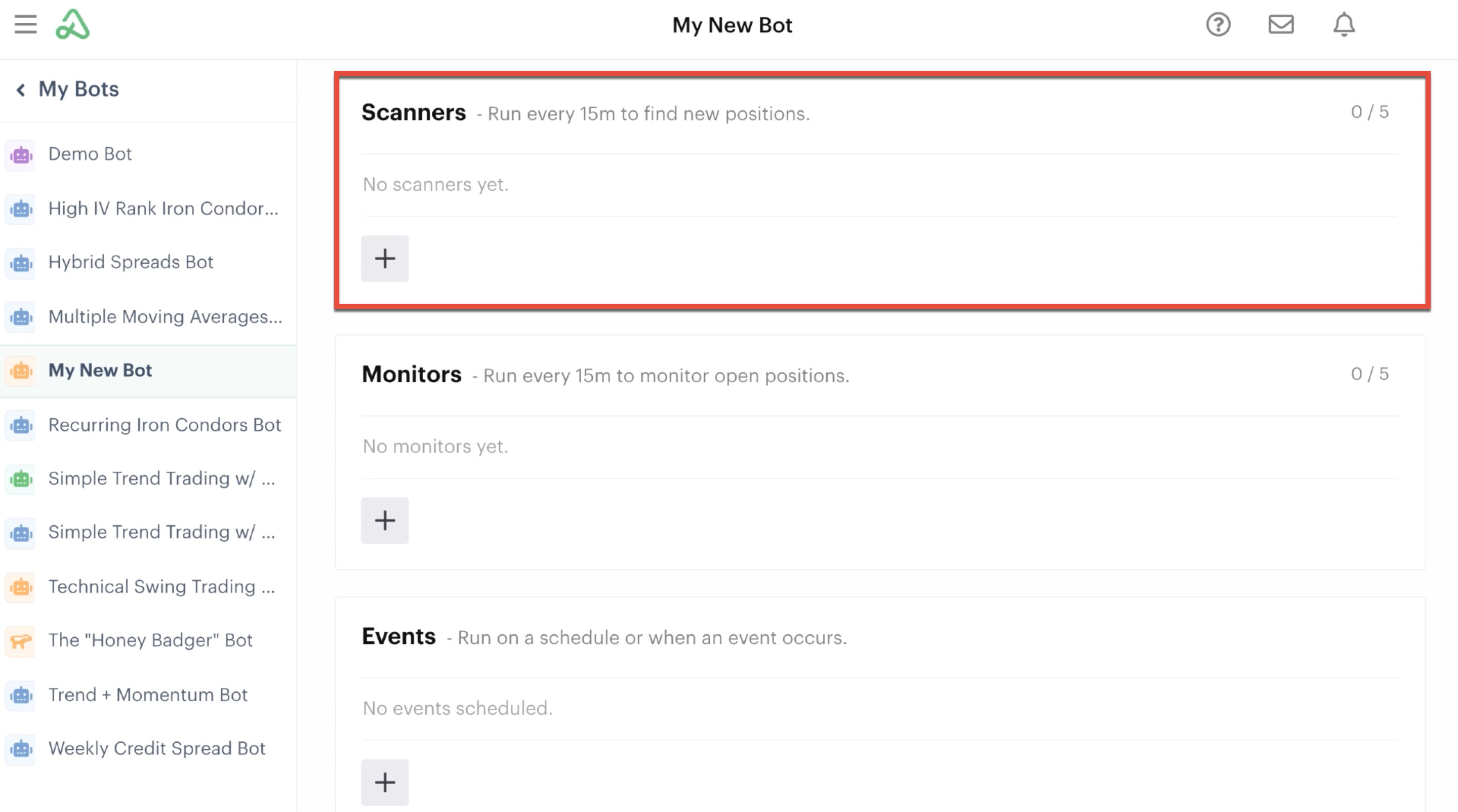 Scanner automation highlighted in Automations tab