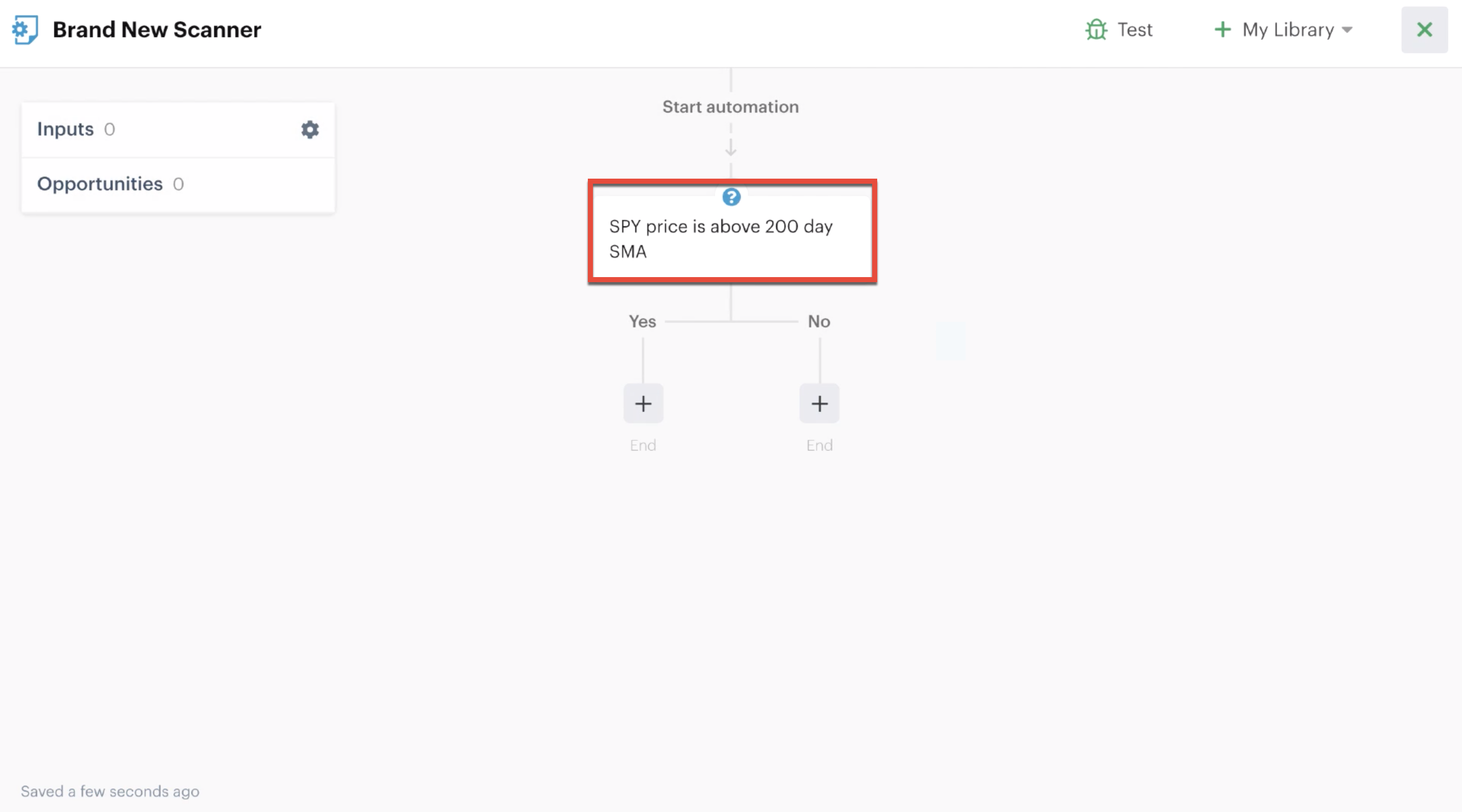 Image of completed decision recipe added to the automation editor