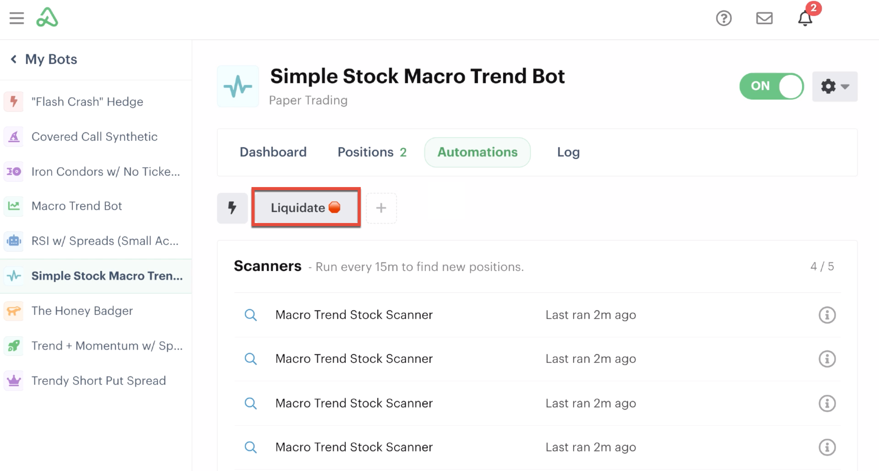 Testing an automation with a bot button