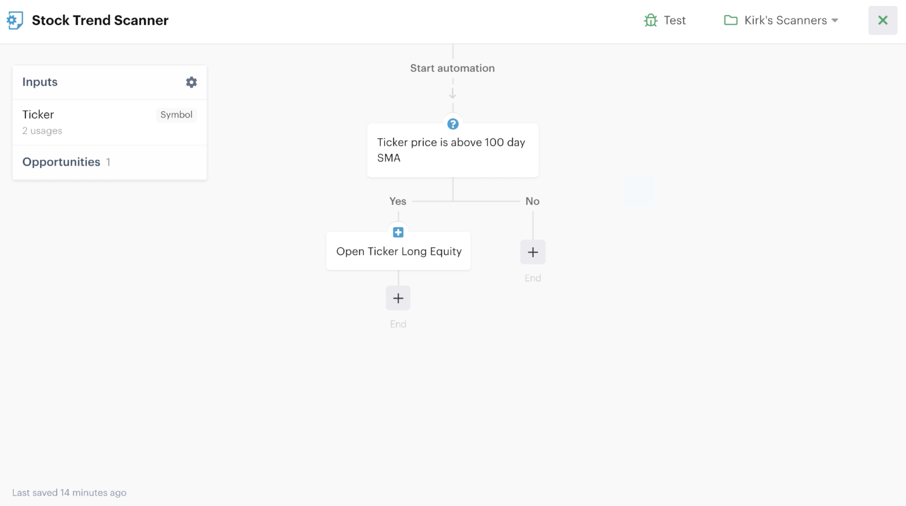 Bot scanner automation editor