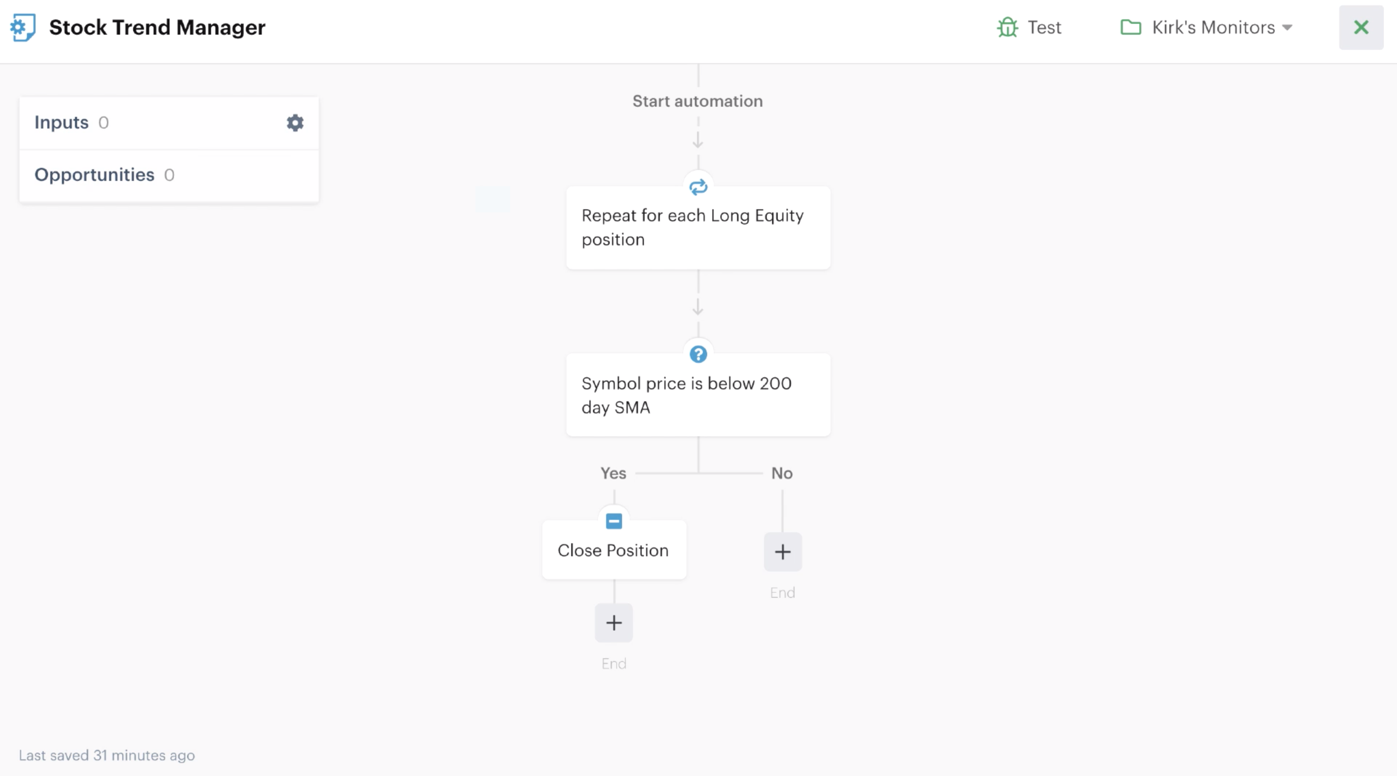 Monitor automation decision recipes in the automation editor