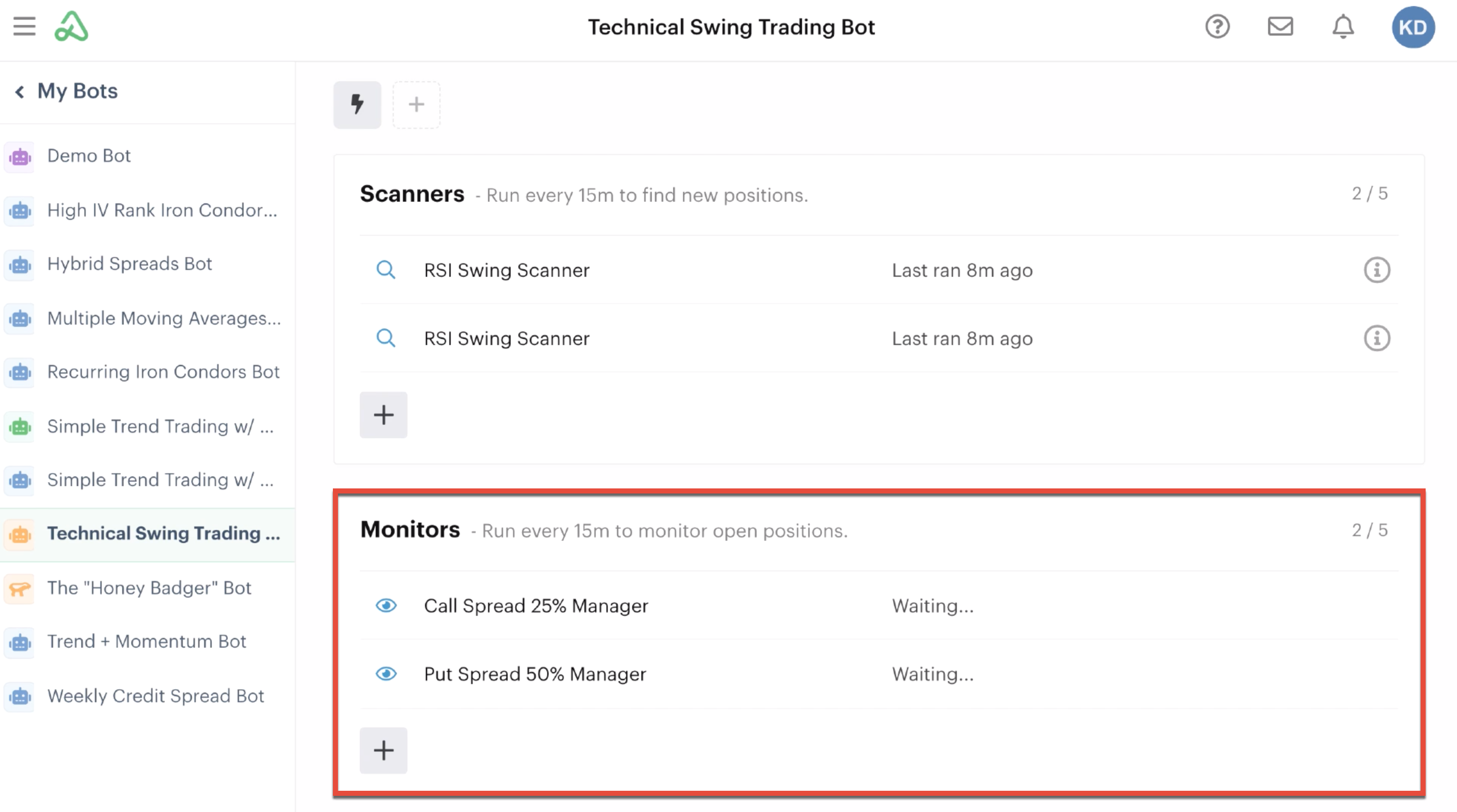Multiple monitor automations highlighted in the automations tab