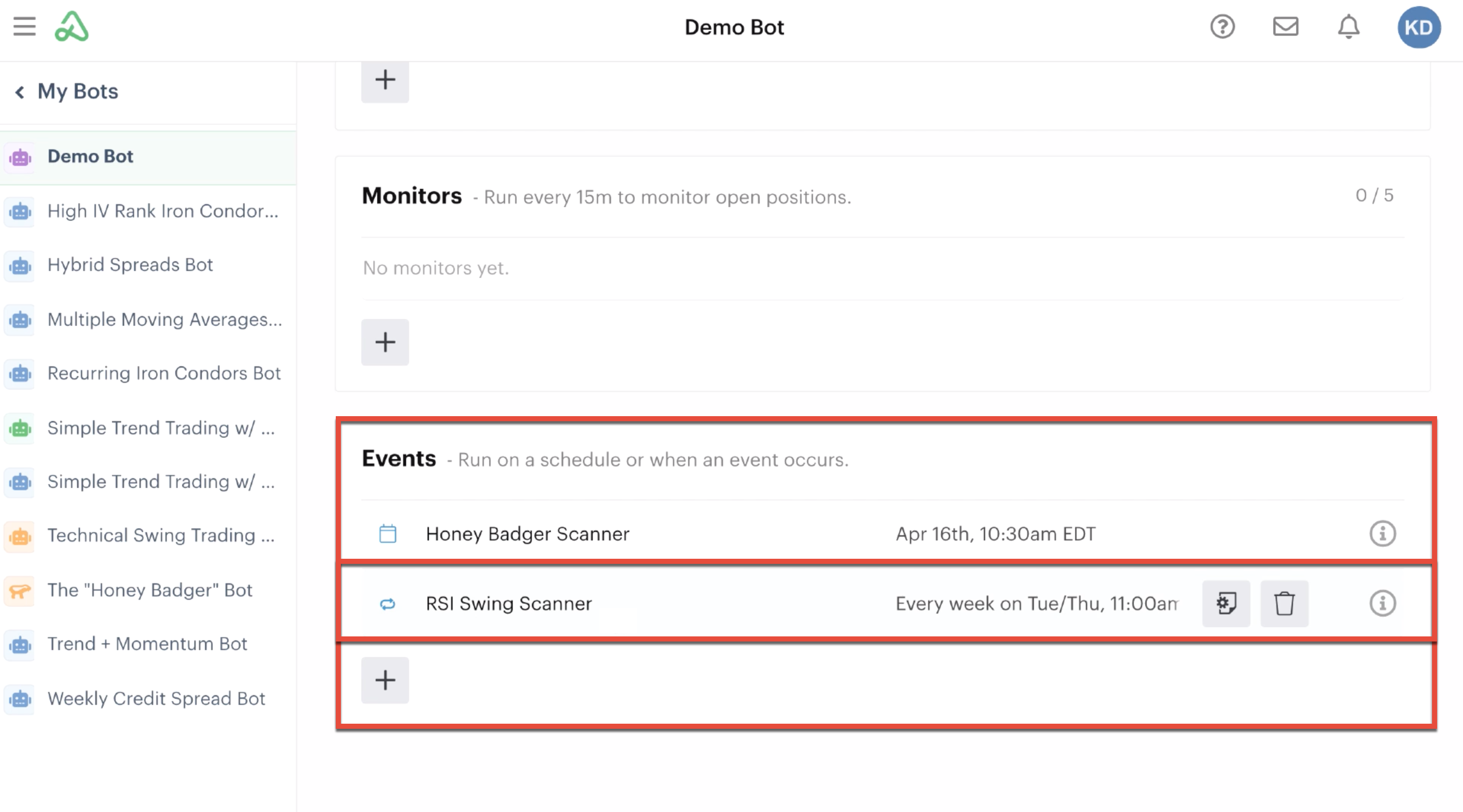 New repeating event automation added to the bot