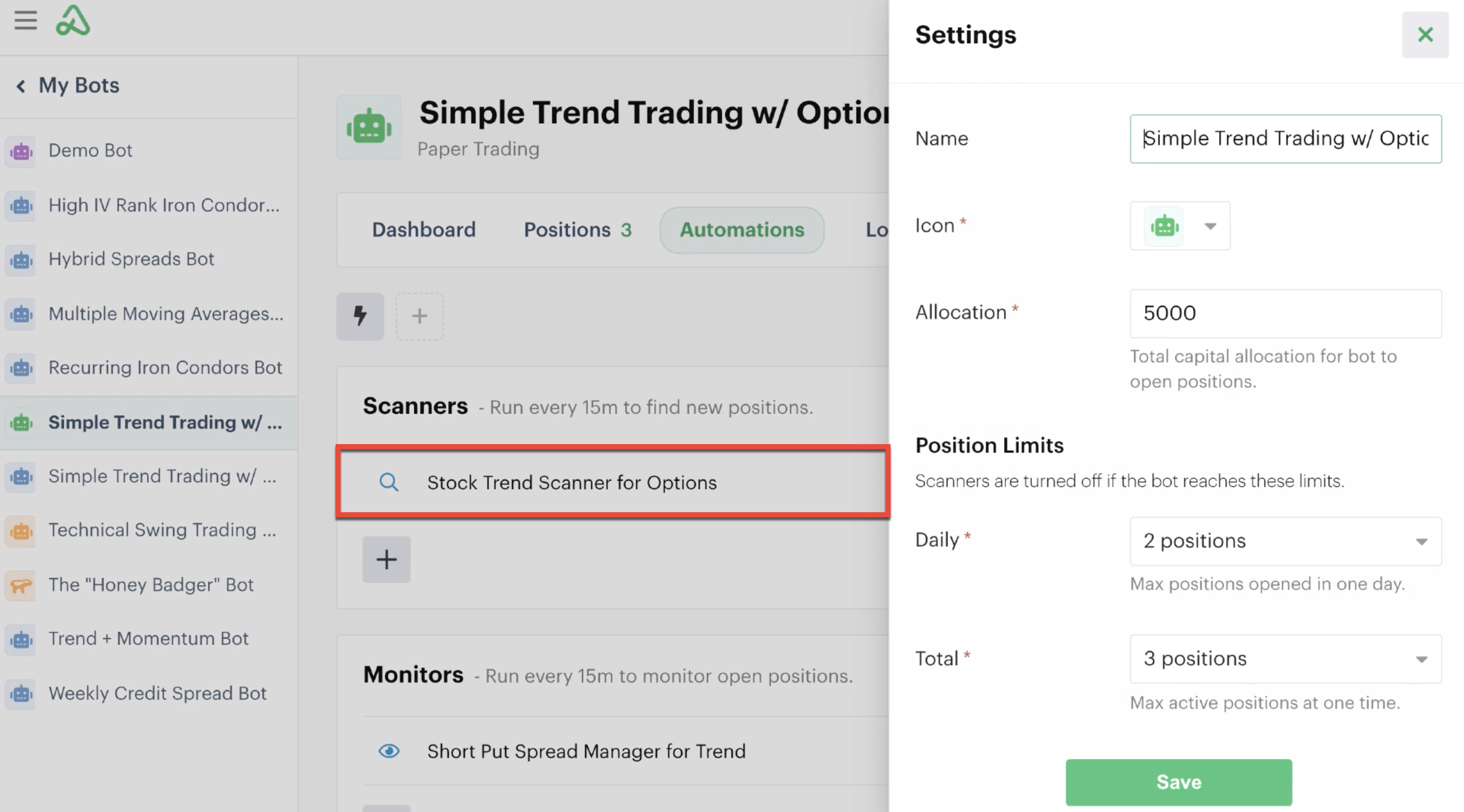Bot global settings