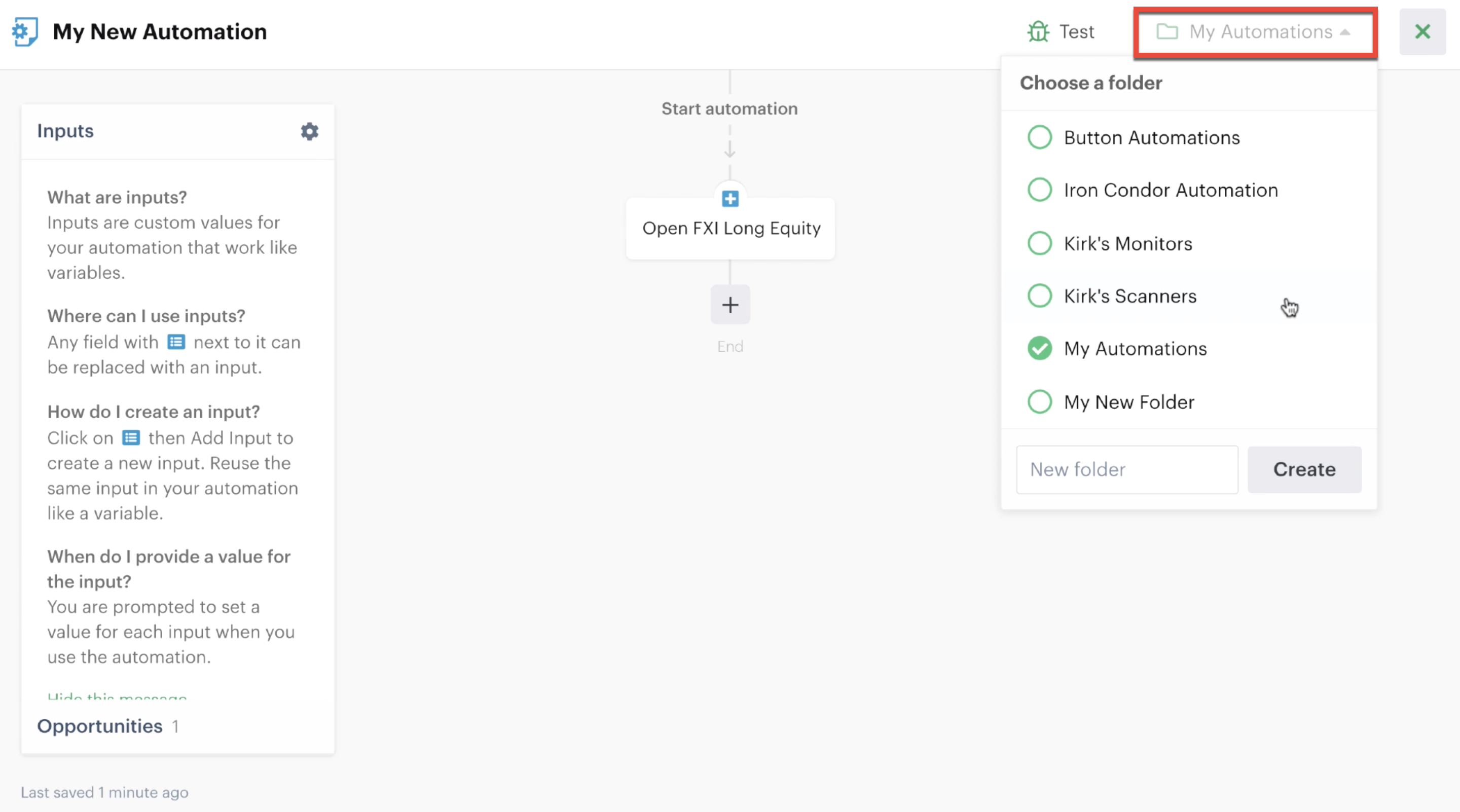 Automation folders