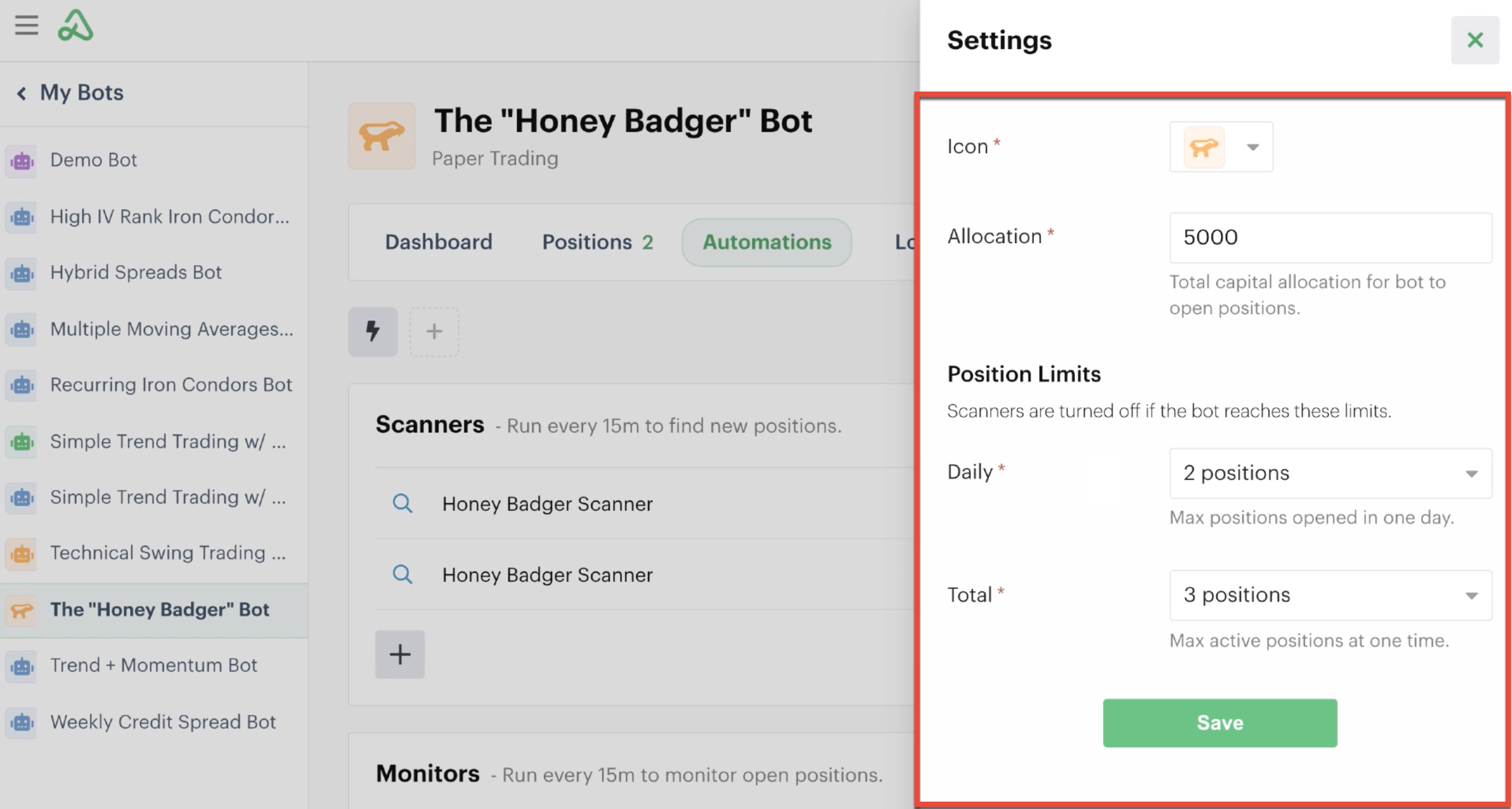 Bot global settings