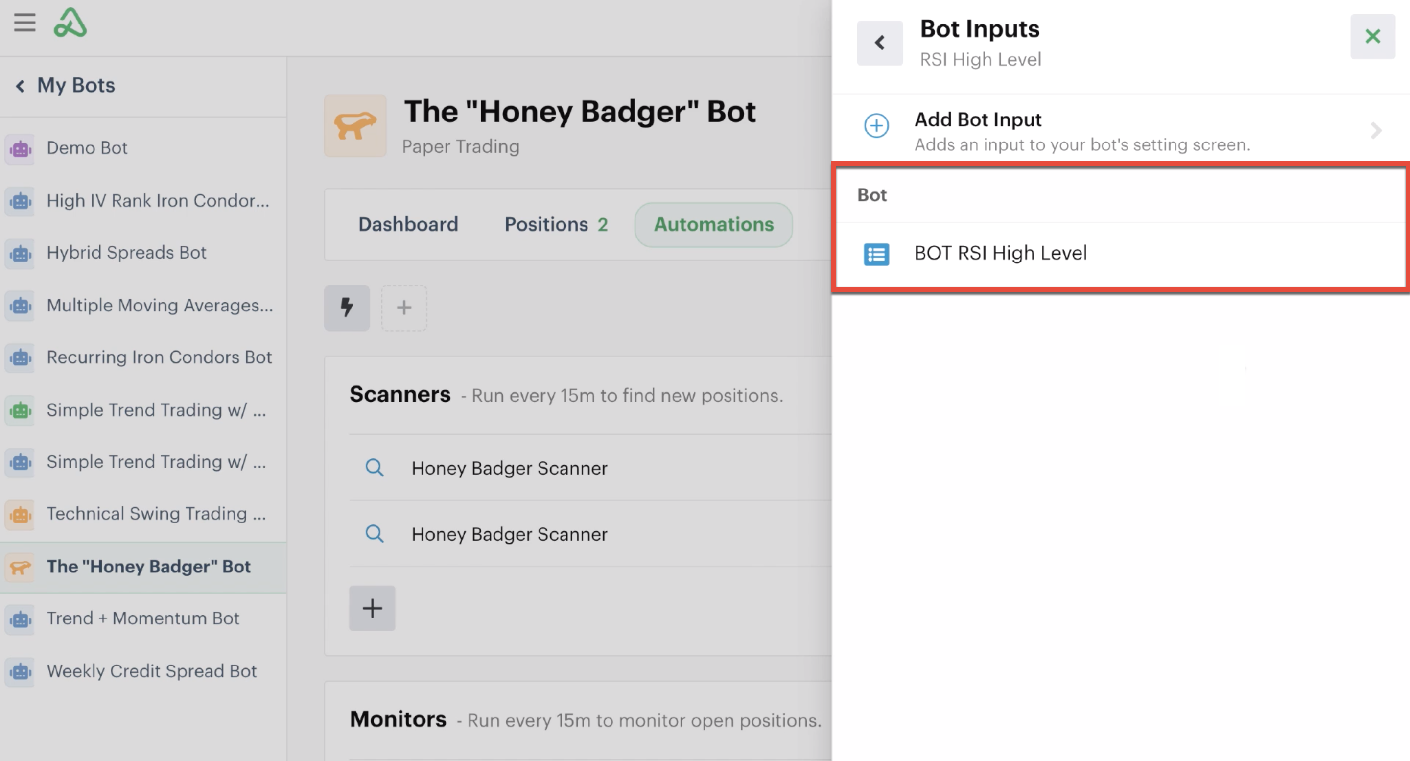 Bot-level input